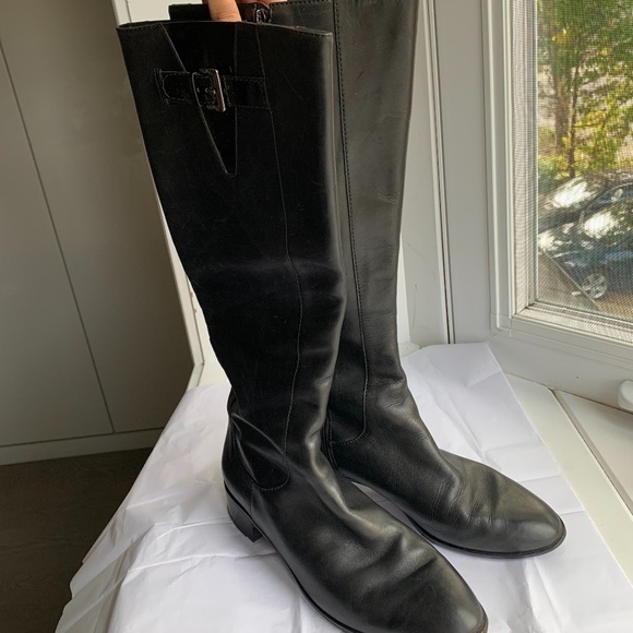 Cole Haan tall black leather boots - size 9 - Picture 2 of 5